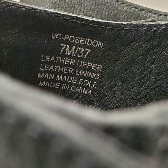 Vince Camuto Black Nubuck Leather Caged Open-Toe Sling-Back High Heel Sandals - Picture 13 of 15